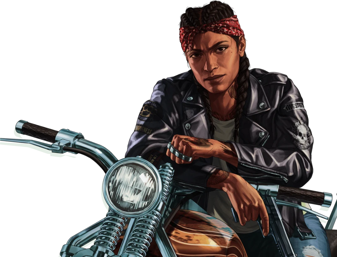 Extinction: a biker survivor over the map of Los Santos
