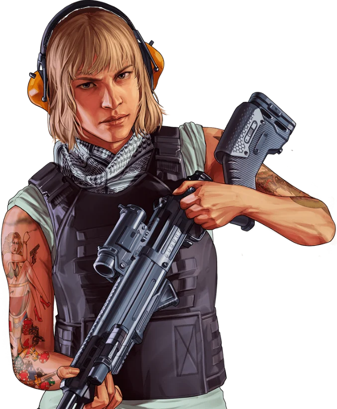 Free For All: a fighter with a rifle in front of an arena map